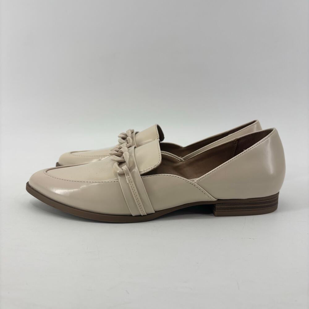 Lauren Conrad Woman Size 8.5 Demii Bone Loafers Beige Patent Leather Flats